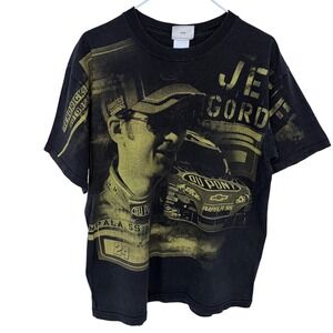 Chase Authentics AOP Graphic T Shirt Large Black 2008 Double Sided NASCAR Racing